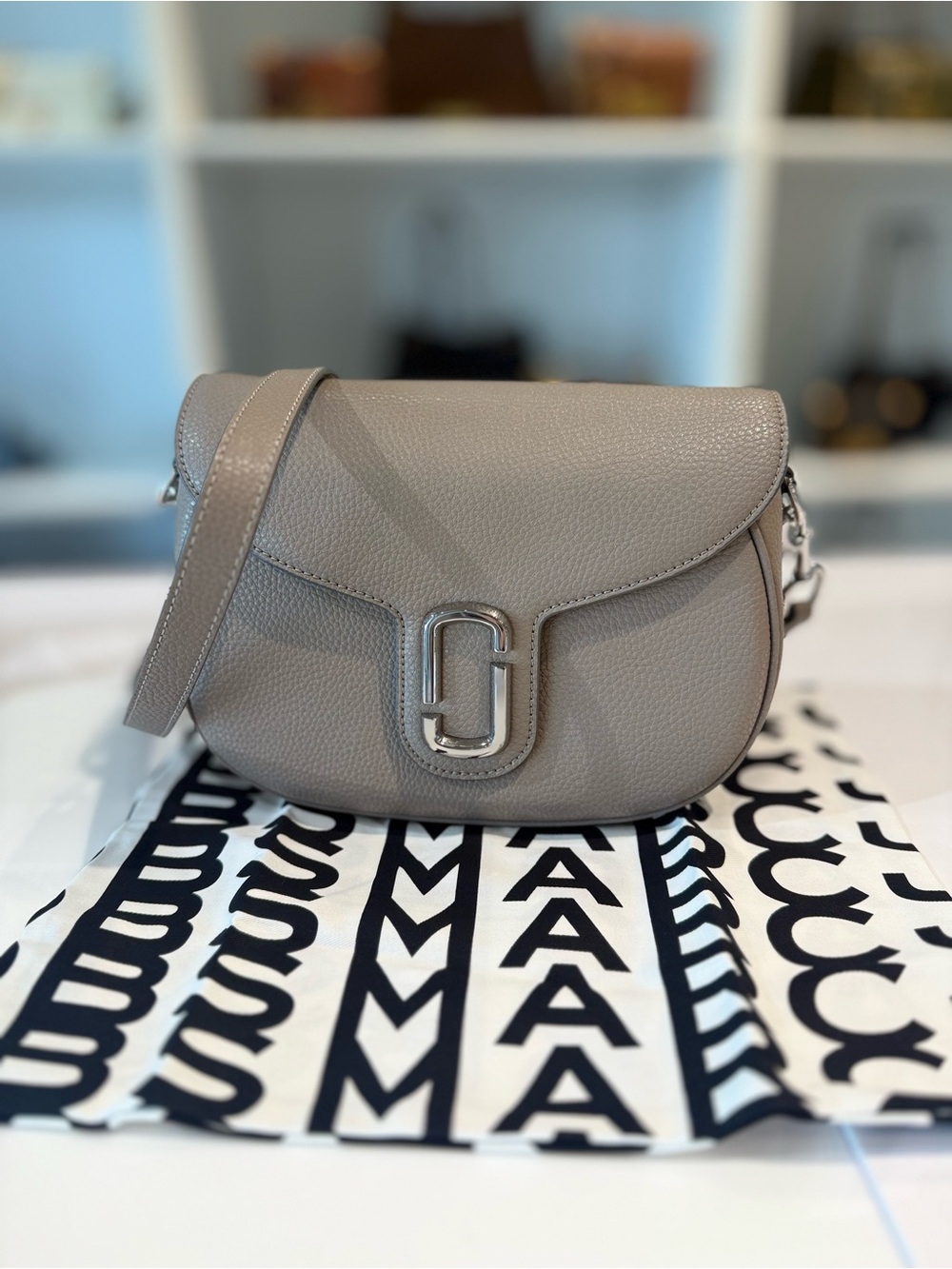 NWT Marc Jacobs Large J Marc Saddle Bag - Concrete